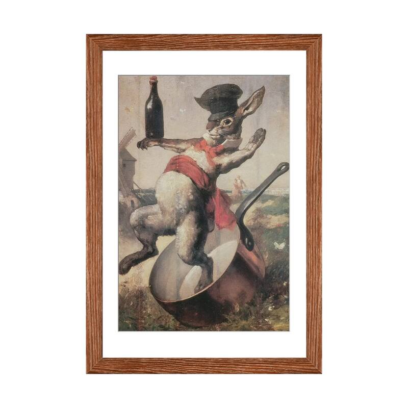 iCanvas "Sign of the Cabaret "Au Lapin Agile", 1875 " by Andre Gill - Walnut - 24x16x1
