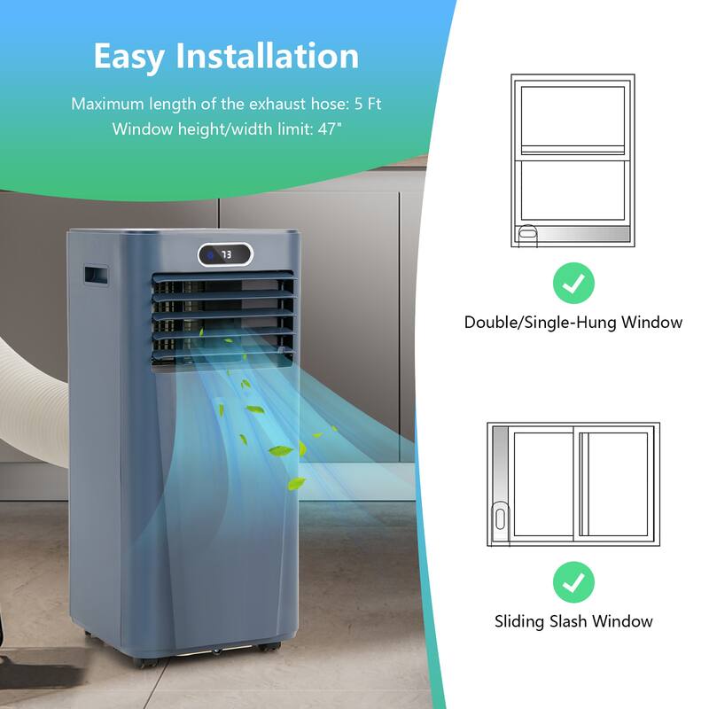 Gymax 8000 BTU 3-in-1 Portable Air Conditioner ASHRAE AC Unit Air