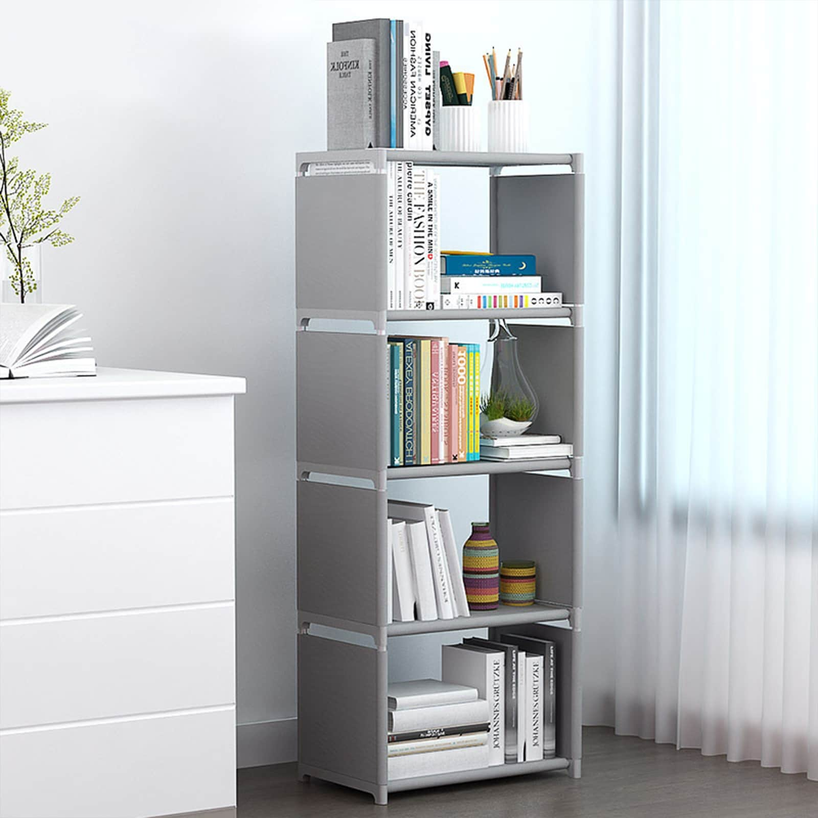 Rerii Small Bookshelf, 3 Tier Bookshelf for Small Spaces, 2 Shelf Bookcase  Kids, Book Storage Organizer Case Open Shelves for Bedroom Living Room