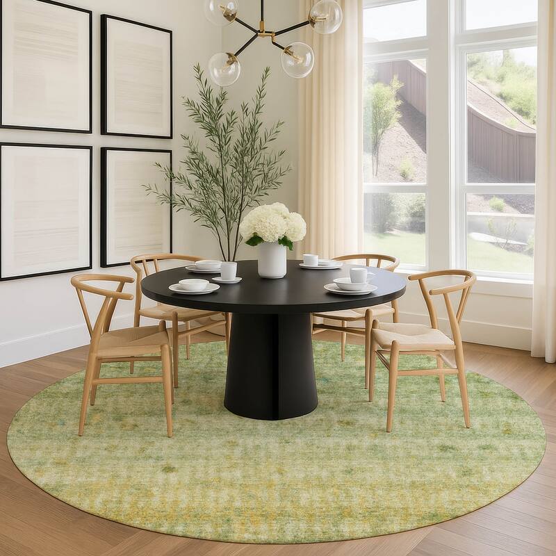 Machine Washable Indoor/ Outdoor Ombre Stripes Chantille Rug