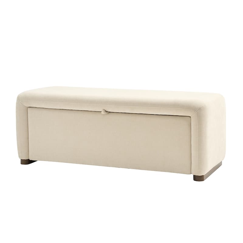 Gustavo Contemporary Storage Bench with Solid Wood Legs by HULALA HOME
