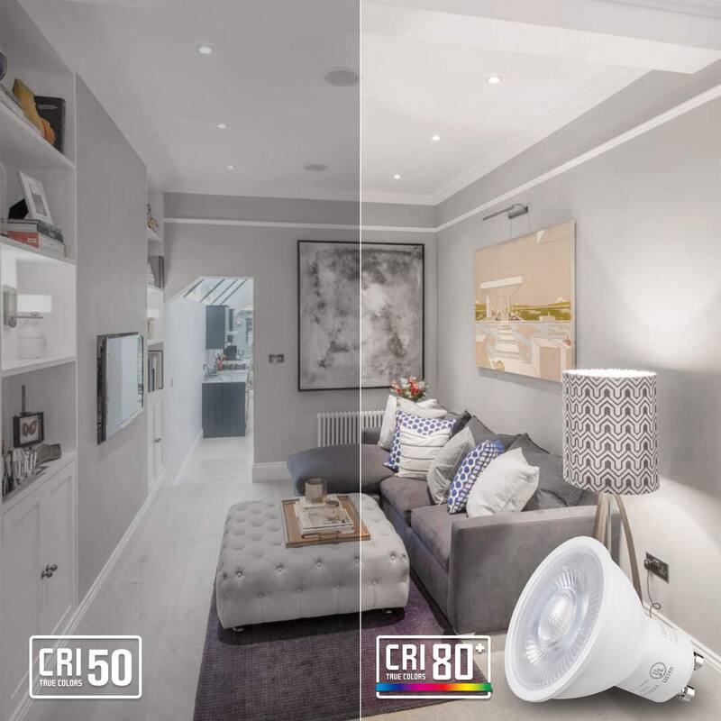 6 Pack 6.5W Dimmable LED MR16 GU10 Base Light Bulb, 5000K Daylight