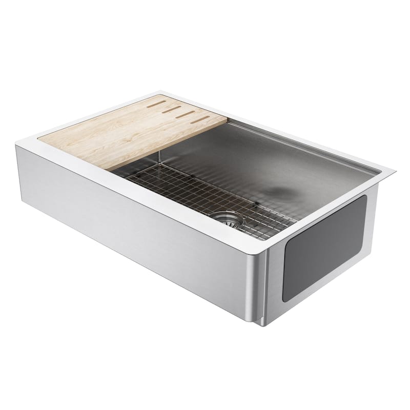 33" Self-Trimming RETRO-FIT Short Apro Stainless Steel Sink