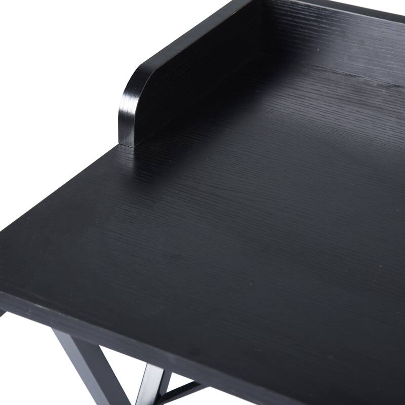 Homy Casa Modern Black Computer Desk, Metal Legs Office Writing Table