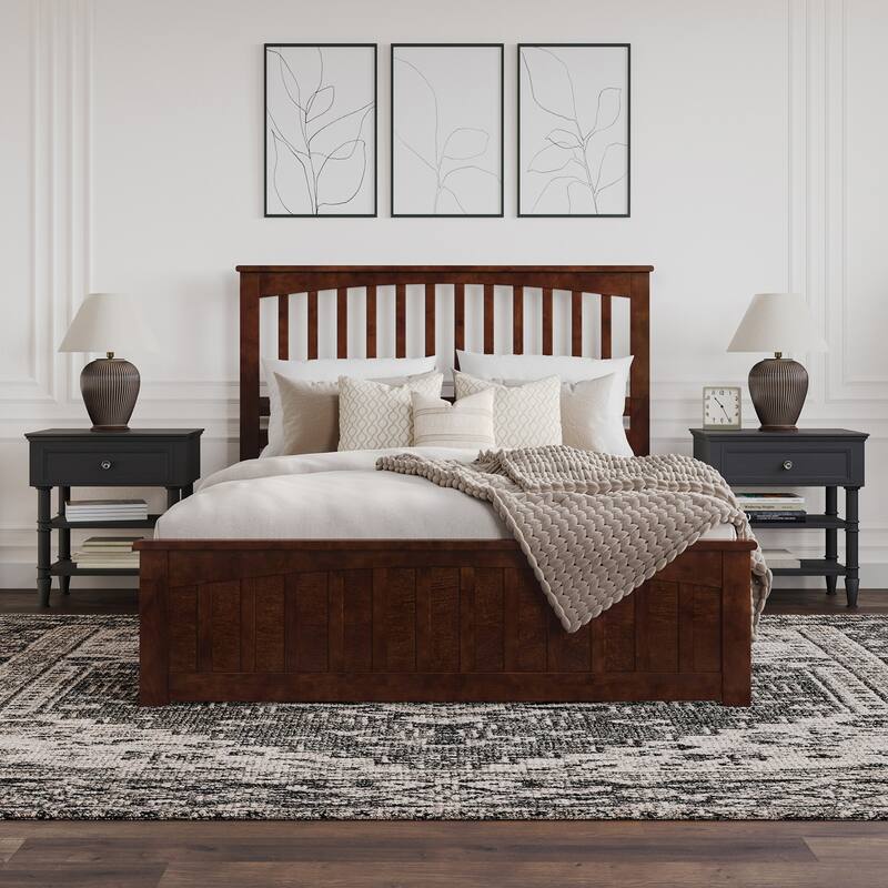 Becket Solid Wood Low Profile Platform Bed with Matching Footboard