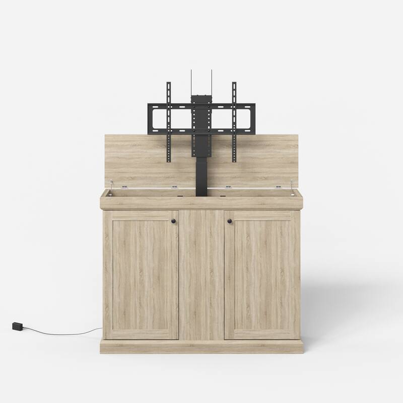 Motorized TV Lift Cabinet for TVs up to 50 Inch, Pop Up TV Lift Console with Remote Control, Hidden TV Cabinet Stand