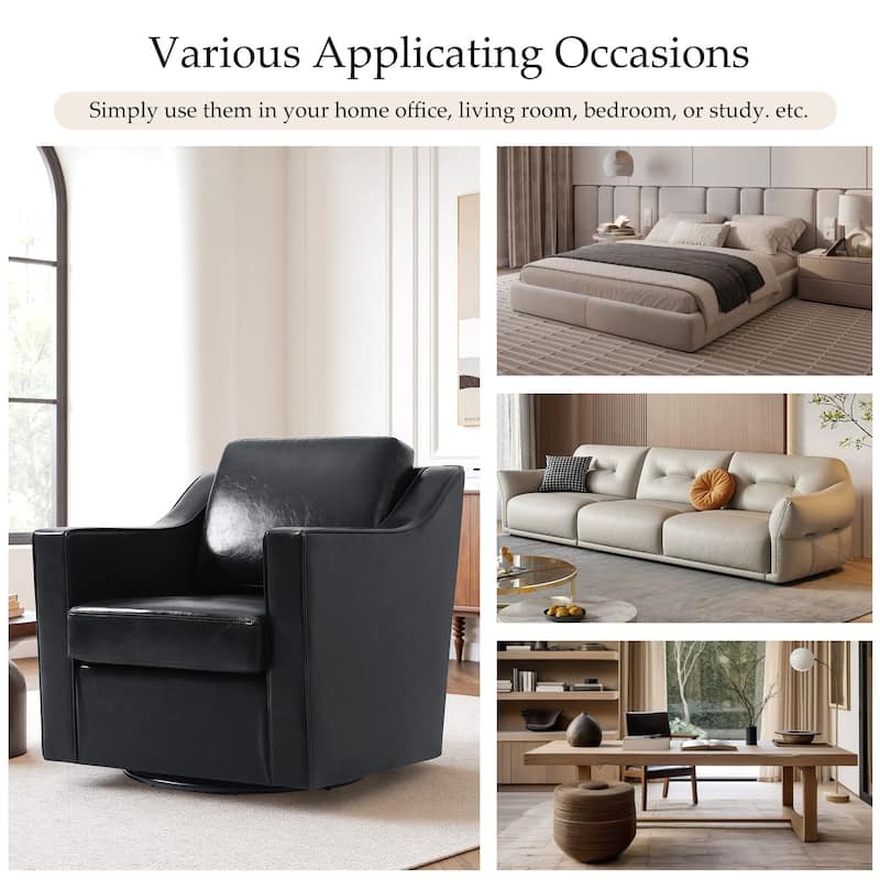 Modern Swivel Upholstered Armchair Accent chair Set of 2
