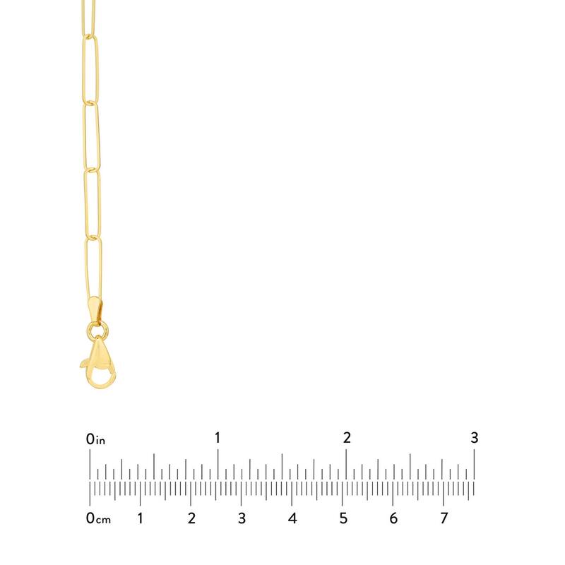 Curata 14k Yellow Gold 3.4mm Paper Clip Chain Necklace (Lobster)