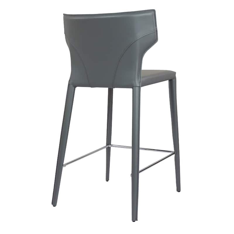 Adoro Mid-century Modern Wingback Leather Counter Stool