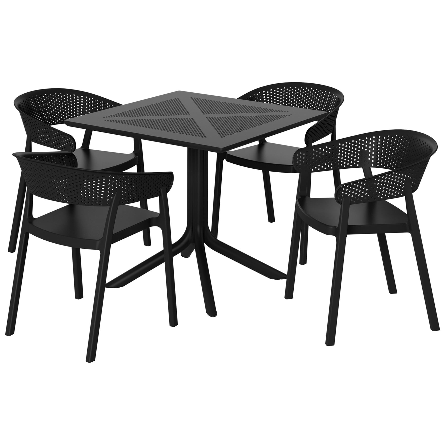 Frond and Form 4-Person Outdoor Square Dining Set