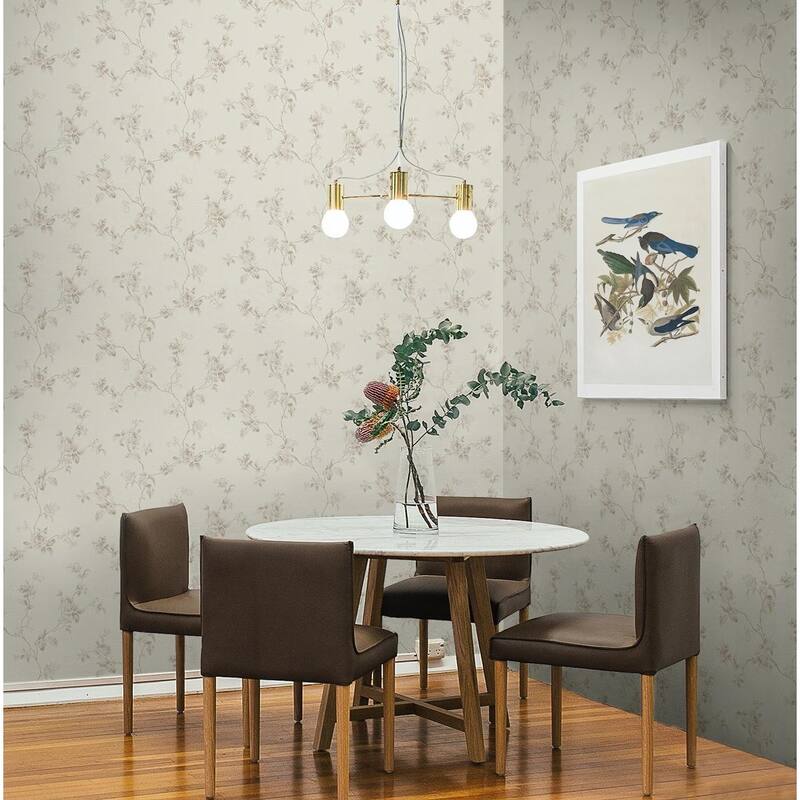 Seabrook Designs Chantilly Floral Branch Unpasted Wallpaper