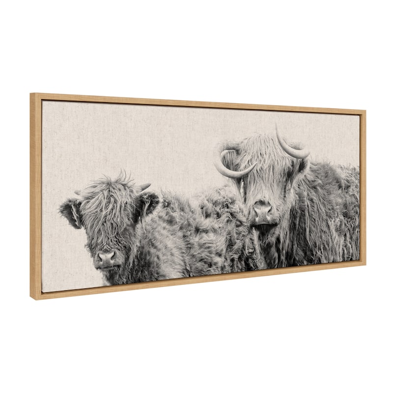 Kate and Laurel Sylvie 2 Cow Linen Canvas by Creative Bunch Studio