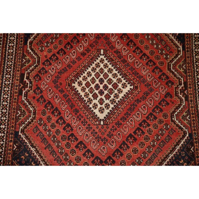 Qashqai Persian Vintage Area Rug Bedroom Hand-knotted Wool Carpet - 4'4"x 7'0"