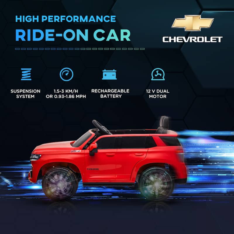Aosom Chevrolet TAHOE Licensed Kids Ride on Car, 12V Battery Powered Kids Electric Car with Remote Control