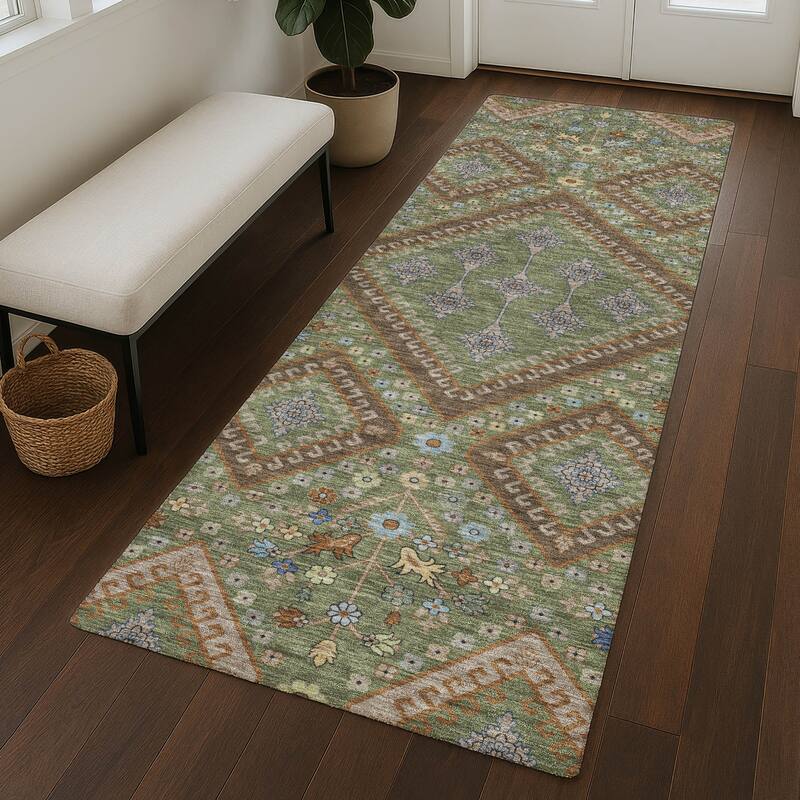 Machine Washable Indoor/ Outdoor Boho Milli Chantille Rug