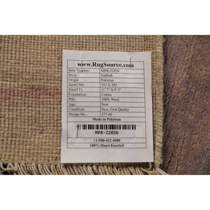 Grays & Beige Gabbeh Oriental Area Rug Hand-Knotted Wool Carpet - 9'3" x 11'7"