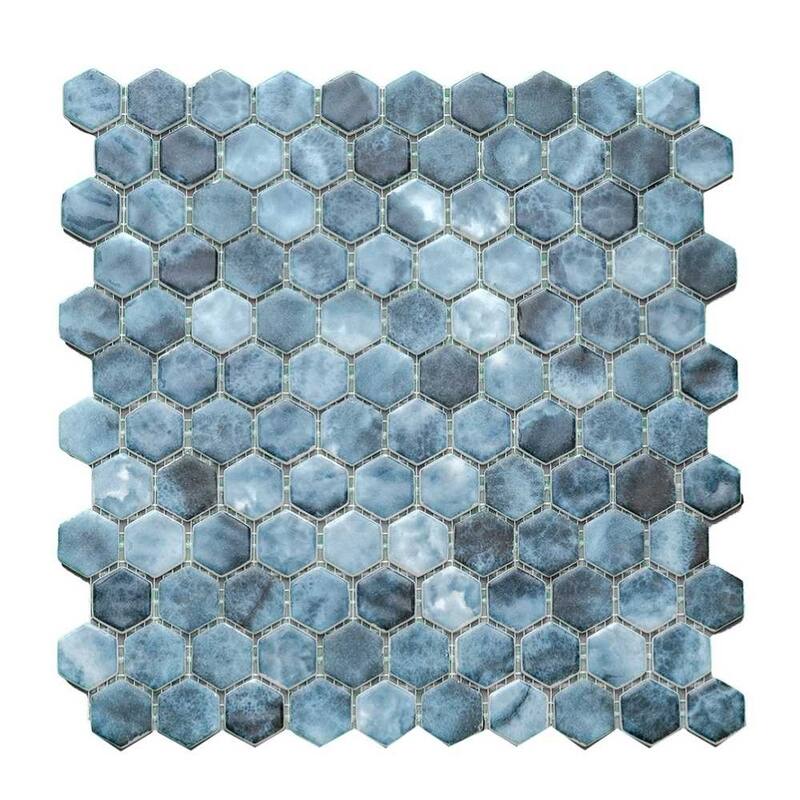 The Tile Life Eterna Hex 1x1 Glass Mosaic Floor & Backsplash Wall Tile