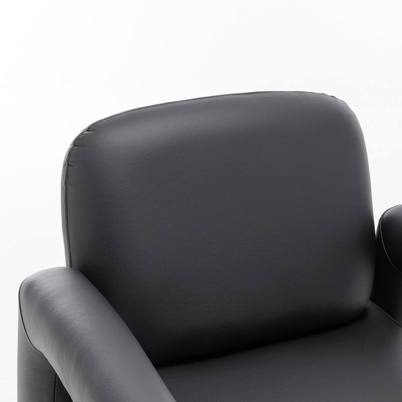 SEYNAR Modern PU Leather Accent Chair with Tubular Multifunctional Legs for Living Room Set of 2