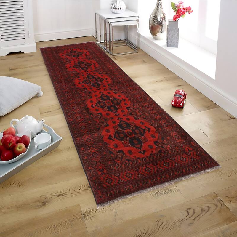 Tribal Biljik Khal Mohammadi Hugo Red/Black Runner - 2'10'' x 9'10''