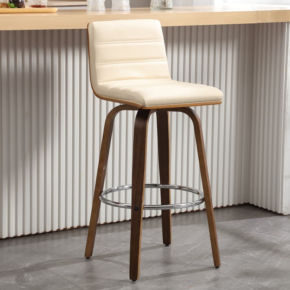 Faux Leather Upholstered Swivel Bar Stools, Counter Stool