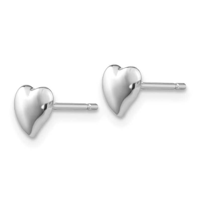 Curata 14k White Gold 3mm Polished Abstract Small Heart Post Earrings