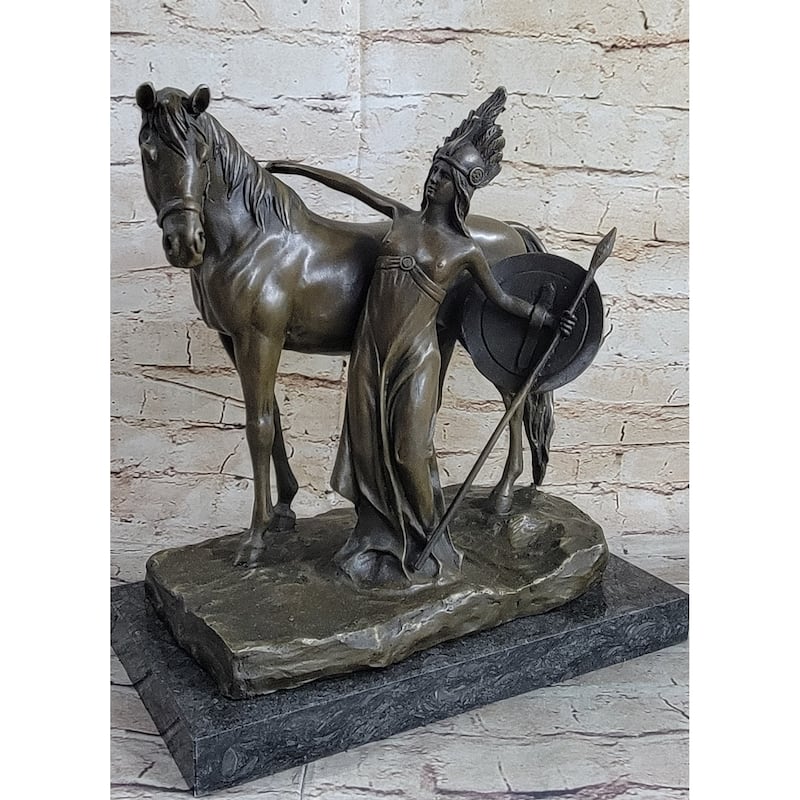 Hippolyta Queen Of The Amazonian Greek Mythology Bronze Statue Sculpture 12 Inches X 12 Inches