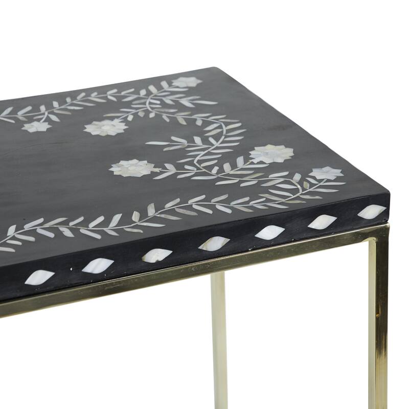 Wood Console Table - Gold - Roche River Decor