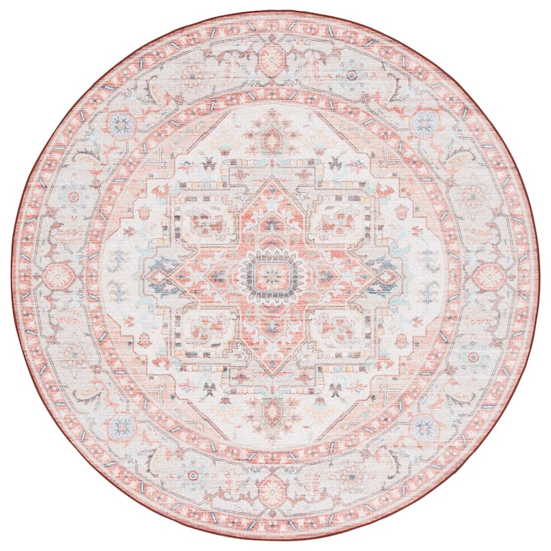 SAFAVIEH Arizona Fjola Vintage Rug - 6' Round - Light Rust/Beige