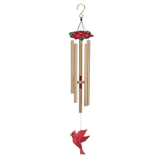 Floral Bird Chime 32" - Cardinal