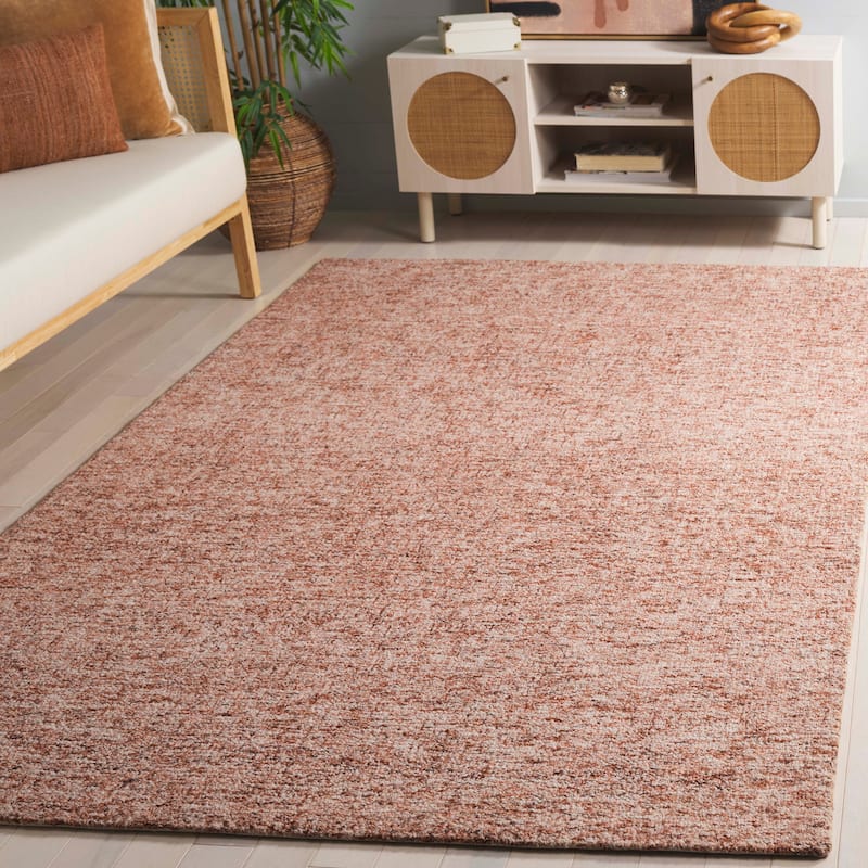 SAFAVIEH Handmade Abstract Menna Wool Rug - Rust/Ivory - 5' x 8'