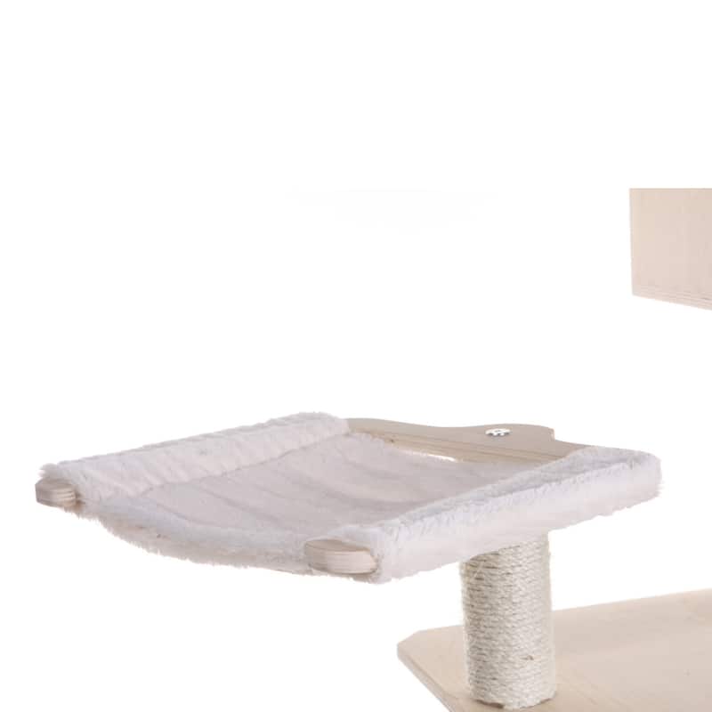 Real Wood Premium Scots Pine, Solid Wood Cat Tree, 50" Tall - Natural Beige