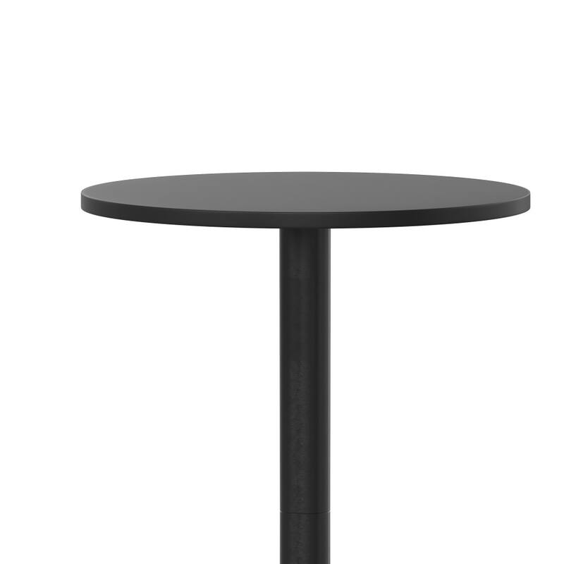 23.25" Round Aluminum Indoor-Outdoor Bar Height Table with Flip-Up Table