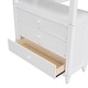 preview thumbnail 9 of 15, Elegant Design Loft Bed with Shelves, Drawers and Desk, Health and Comfort, Twin Size, White