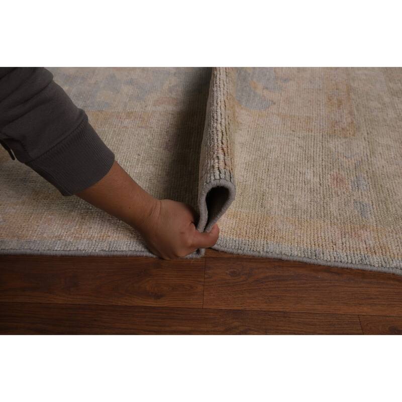 Blue Oushak Turkish Area Rug Handmade Vegetable Dye Wool Carpet - 7'10"x 10'0"