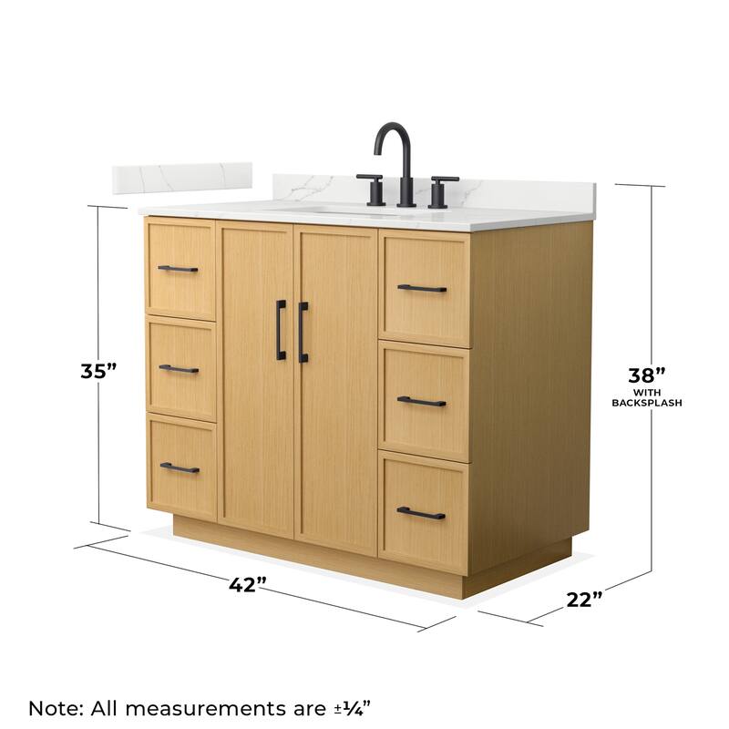 Wyndham Collection WCH7474-42S-QTZ-US3MXX Elan TK 42" Free Standing