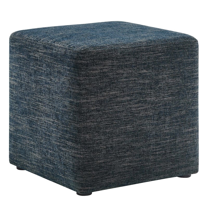 Callum 17"/28" Square Woven Heathered Fabric Upholstered Ottoman