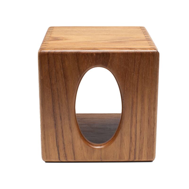 Teak Tissue Box Cover - 5-1/4" W x 5-5/8" H x 5-1/4" D