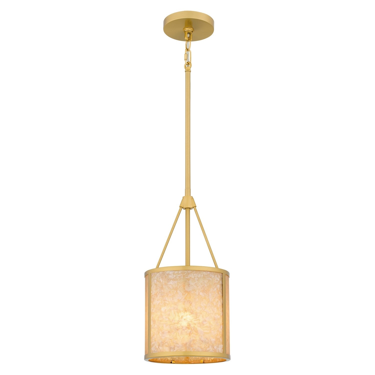 Brushed Gold One Light Mini Pendant from the Stoneland Collection