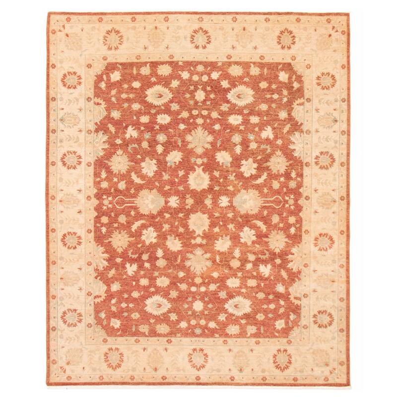 ECARPETGALLERY Hand-knotted Chobi Finest Red Wool Rug - 8'0 x 9'10 - Dark Red - 8'0 x 9'10