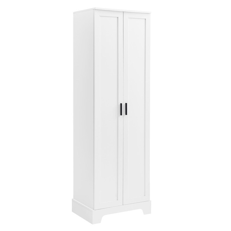 White Kitchen Bathroom Storage Cabinet with 2 Door & Adjustable