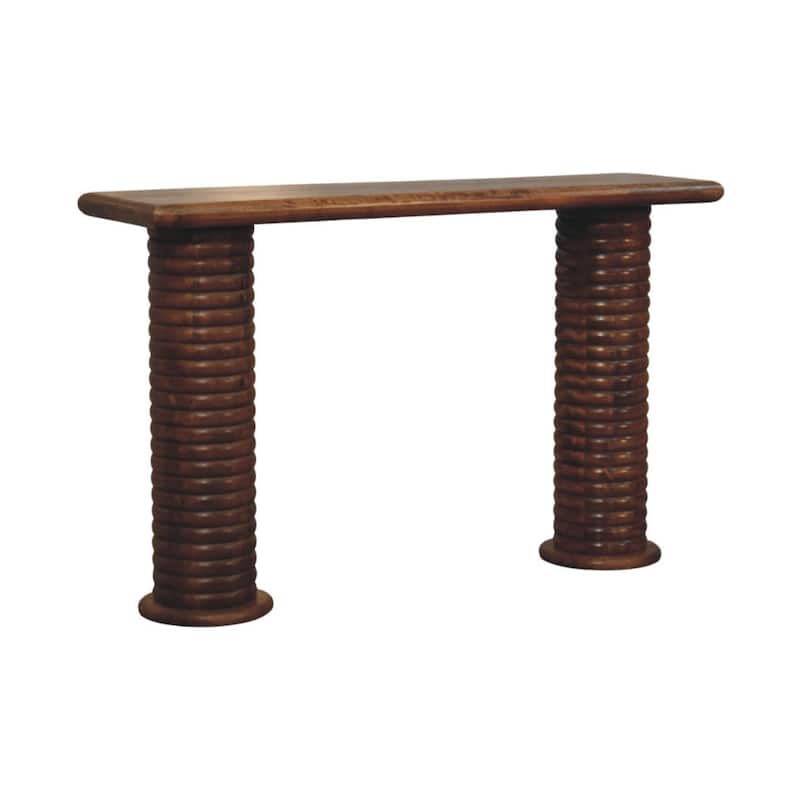 Artisan Furniture Solid Wood Sculpted Leg Console, Brown