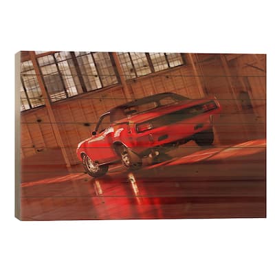 1970 Plymouth Hemi Cuda Print On Wood by Clive Branson - Multi-Color