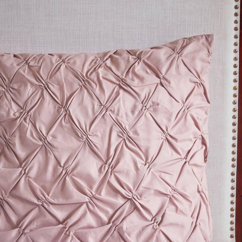 8 Piece Cotton Printed Comforter Set Blush Queen