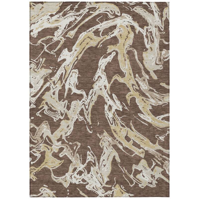 HomeRoots Abstract Transitional Rectangle Outdoor Rug