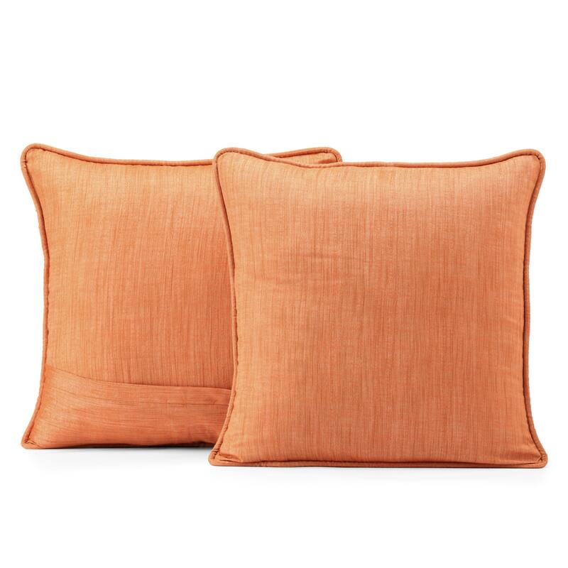 Exclusive Fabrics Faux Designer Shantung Faux Silk Cushion Cover (Set of 2)