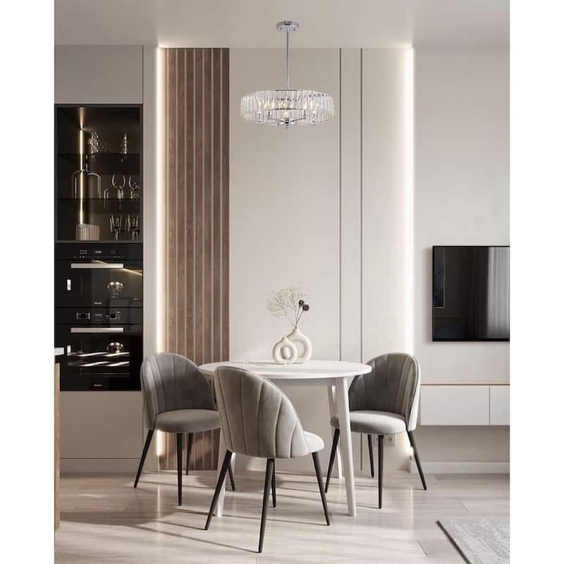 5-Light Chrome Chandelier With Clear Crystals