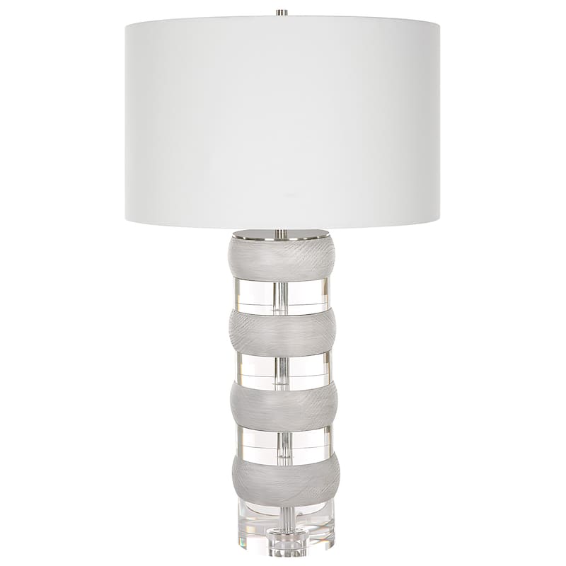 Uttermost Band Together Crystal & Wood Table Lamp - 16 W X 28 H X 16 D (in)