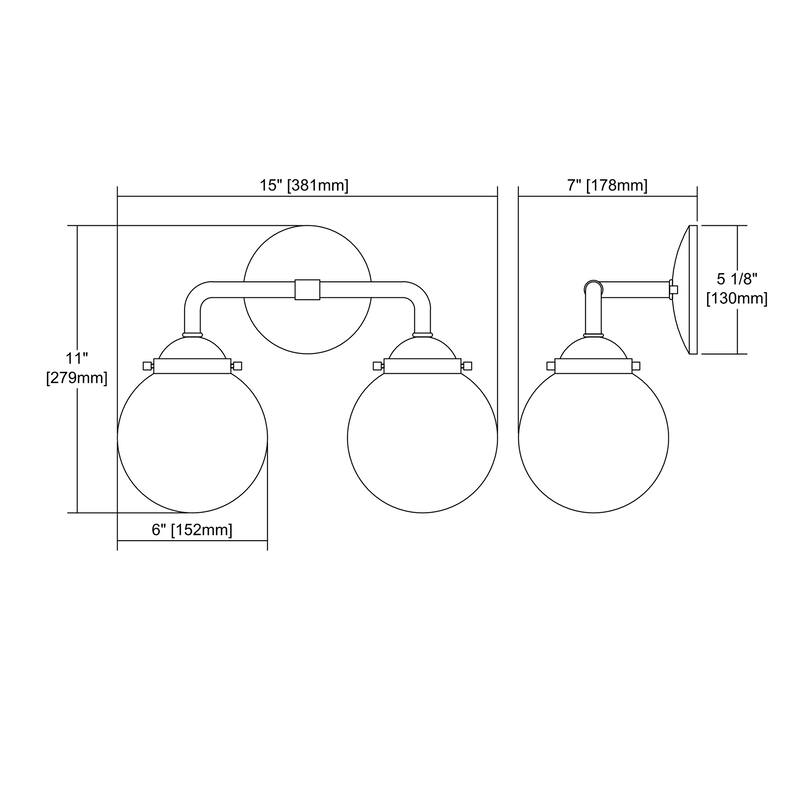 Elk Home Beckett Oiled Bronze With Clear Glass 2 Light Vanity Light