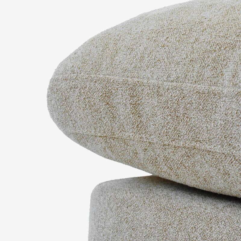 L-shape Linen Sectional Sofa Upholstered Sofa Multiple Cushions Couch with Storage Ottoman