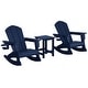 preview thumbnail 37 of 58, Laguna Kids Outdoor Poly Adirondack Rocking Chair with Side Table 3-Piece Set Navy Blue